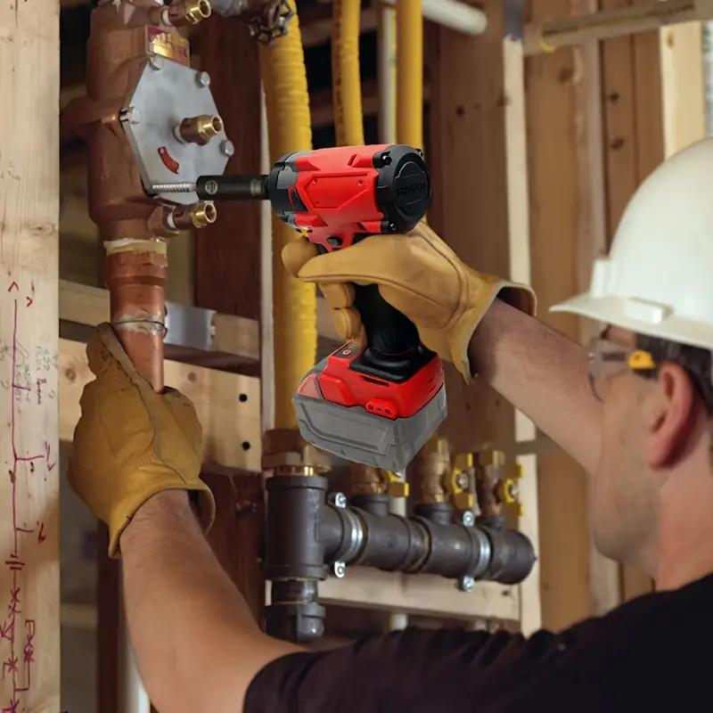 3-in-1 Cordless Impact Wrench - 1/2" Drive, Compatible with M18 Batteries, 4500 RPM Brushless Motor, Red and Black
