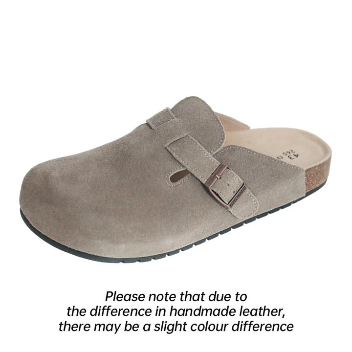 Women Men Round Toe Cork Footbed Clogs Potato Shoes Slide Outdoor Gym Shoes with Arch Support Flat Buckle Clogs Retro Fashion Walking Shoes Slippers 【PLS SIZE UP 】