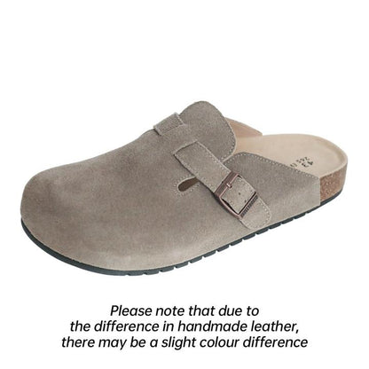 Women Men Round Toe Cork Footbed Clogs Potato Shoes Slide Outdoor Gym Shoes with Arch Support Flat Buckle Clogs Retro Fashion Walking Shoes Slippers 【PLS SIZE UP 】