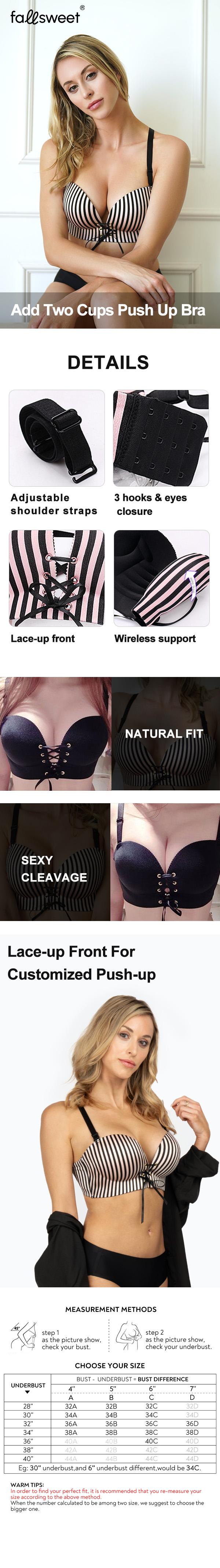 Add Two Cups Bras Brassiere for Women Push Up Padded Unlined Comfort Womenswear