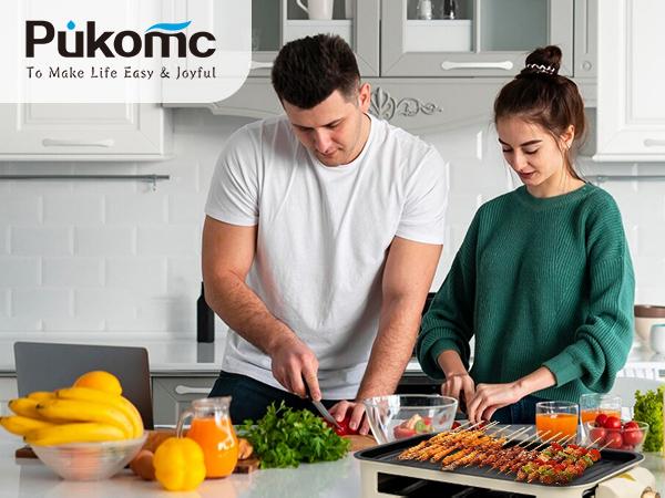 Electric Indoor Grill,2 in 1 Indoor Grills for Kitchen with Grill Net & Non-Stick Cooking Removable Plate, Temperature Control, Dishwasher Safe, 1500W Smokeless barbecue