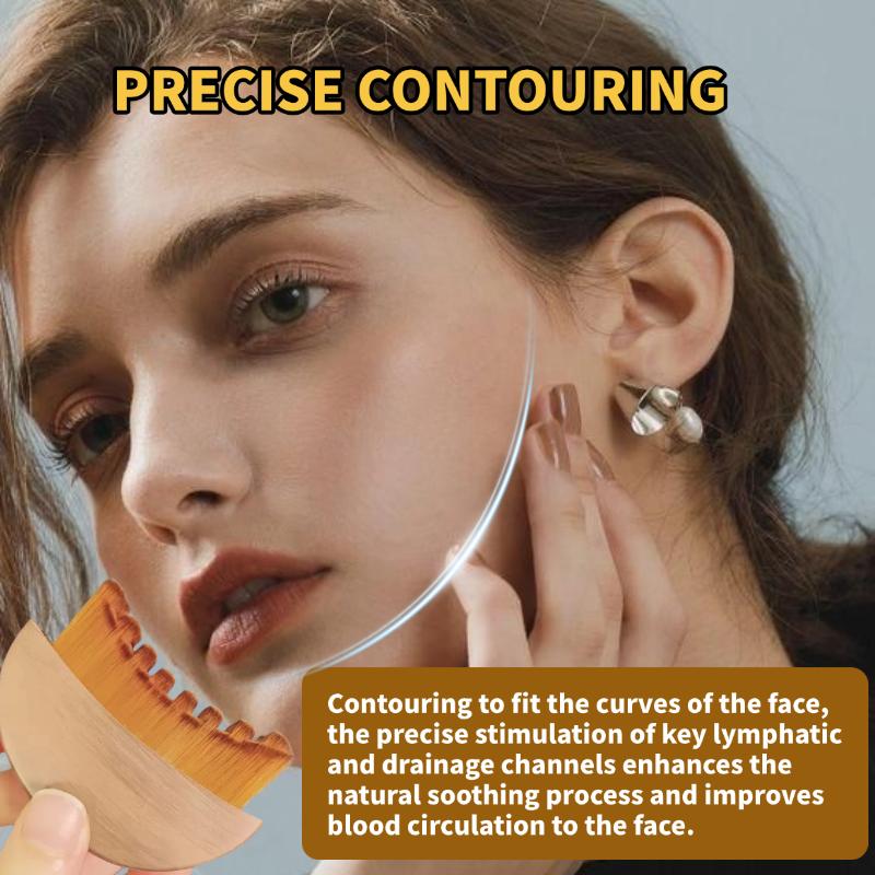 Lymphatic Contour Face Brush for Jawline & Chin Sculpting – Dry Brushing Massager for Lymphatic Drainage & Facial Fatigue Relief,  Ergonomically Designed to Fit The Skin Precisely  (1PCS)