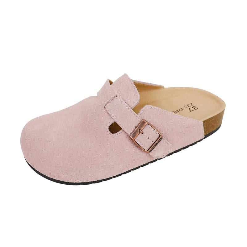 Women Men Round Toe Cork Footbed Clogs Potato Shoes Slide Outdoor Gym Shoes with Arch Support Flat Buckle Clogs Retro Fashion Walking Shoes Slippers 【PLS SIZE UP 】