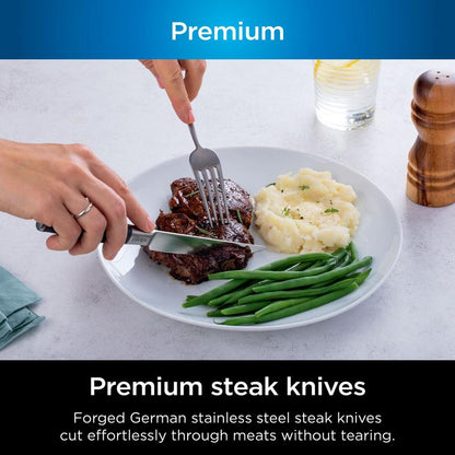 Foodi NeverDull Premium 12-Piece German Stainless Steel Knife System with Built-in Sharpener K32012 Kitchen Cutting