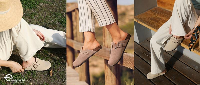 Women Men Round Toe Cork Footbed Clogs Potato Shoes Slide Outdoor Gym Shoes with Arch Support Flat Buckle Clogs Retro Fashion Walking Shoes Slippers 【PLS SIZE UP 】