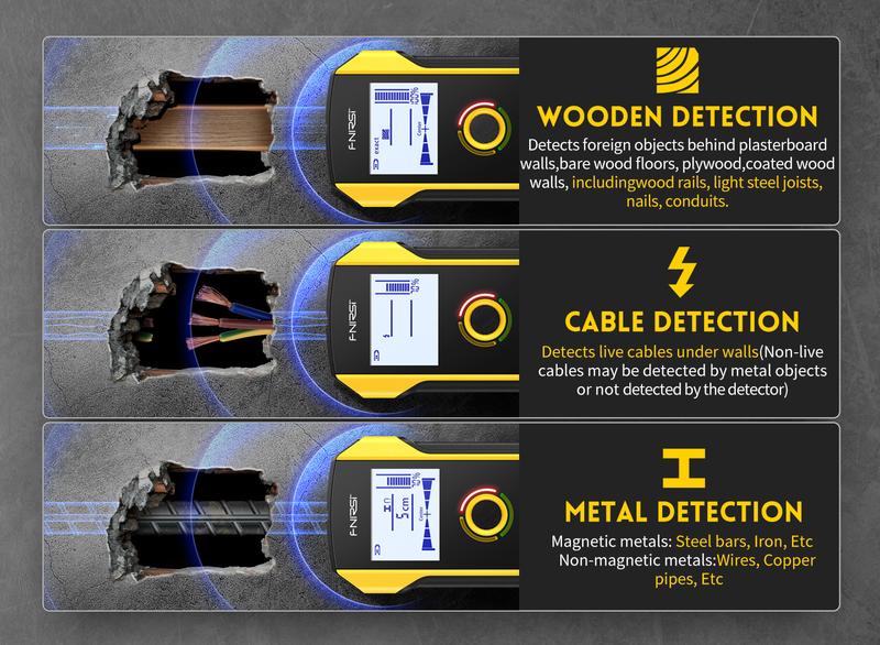 WD-01 Metal Detector Wall Scanner with Newly Designed Positioning Hole for AC Live Cable Wires Metal Wood Stud Find Hardware Home