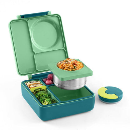 Insulated Bento Lunch Box with Thermos and 3 Compartments - TTS, High Quality Stainless Steel, Leak-Proof, Easy to Clean - Sturdy, Set