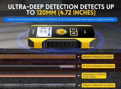 WD-01 Metal Detector Wall Scanner with Newly Designed Positioning Hole for AC Live Cable Wires Metal Wood Stud Find Hardware Home