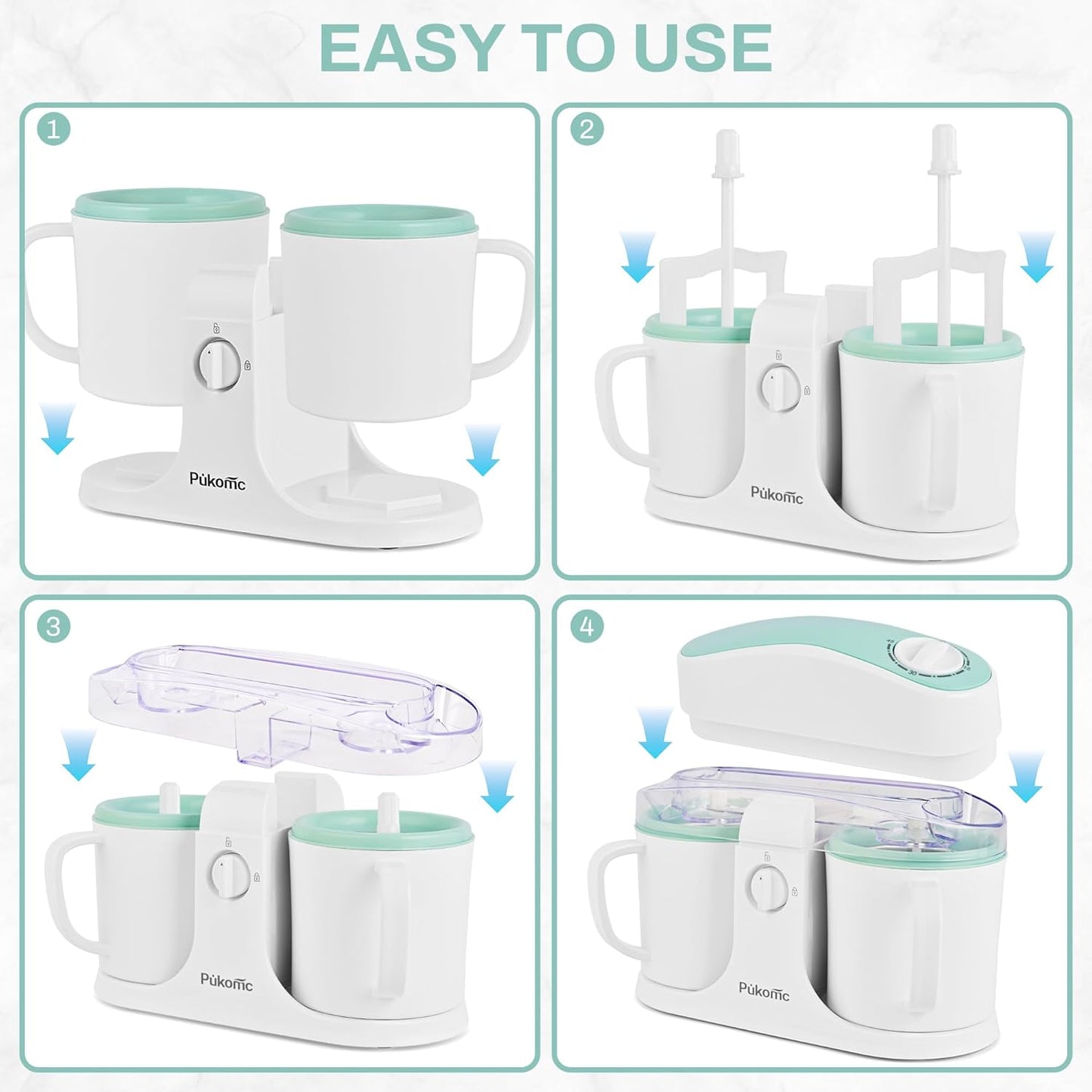 Ice Cream Maker Machine for Home Use, with Two Ice Cream Bowls,Simple Operation and Easy to Clean,White Green