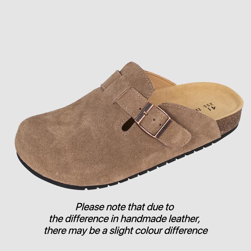 Women Men Round Toe Cork Footbed Clogs Potato Shoes Slide Outdoor Gym Shoes with Arch Support Flat Buckle Clogs Retro Fashion Walking Shoes Slippers 【PLS SIZE UP 】