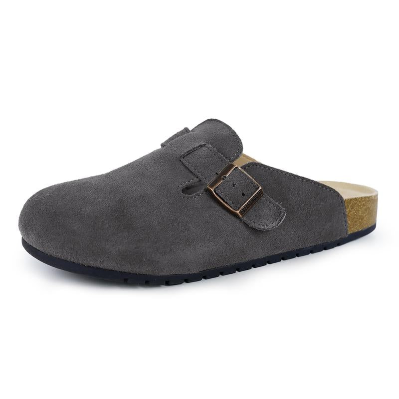 Women Men Round Toe Cork Footbed Clogs Potato Shoes Slide Outdoor Gym Shoes with Arch Support Flat Buckle Clogs Retro Fashion Walking Shoes Slippers 【PLS SIZE UP 】