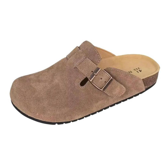 Women Men Round Toe Cork Footbed Clogs Potato Shoes Slide Outdoor Gym Shoes with Arch Support Flat Buckle Clogs Retro Fashion Walking Shoes Slippers 【PLS SIZE UP 】