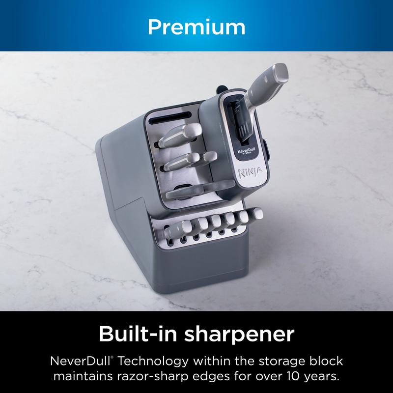 Foodi NeverDull Premium 12-Piece German Stainless Steel Knife System with Built-in Sharpener K32012 Kitchen Cutting