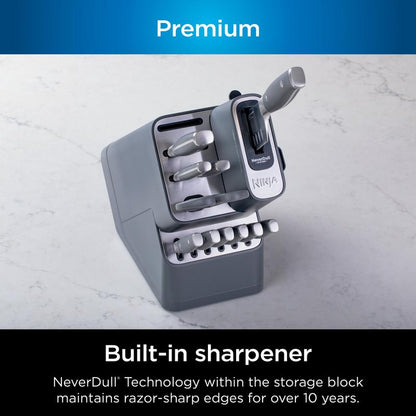 Foodi NeverDull Premium 12-Piece German Stainless Steel Knife System with Built-in Sharpener K32012 Kitchen Cutting