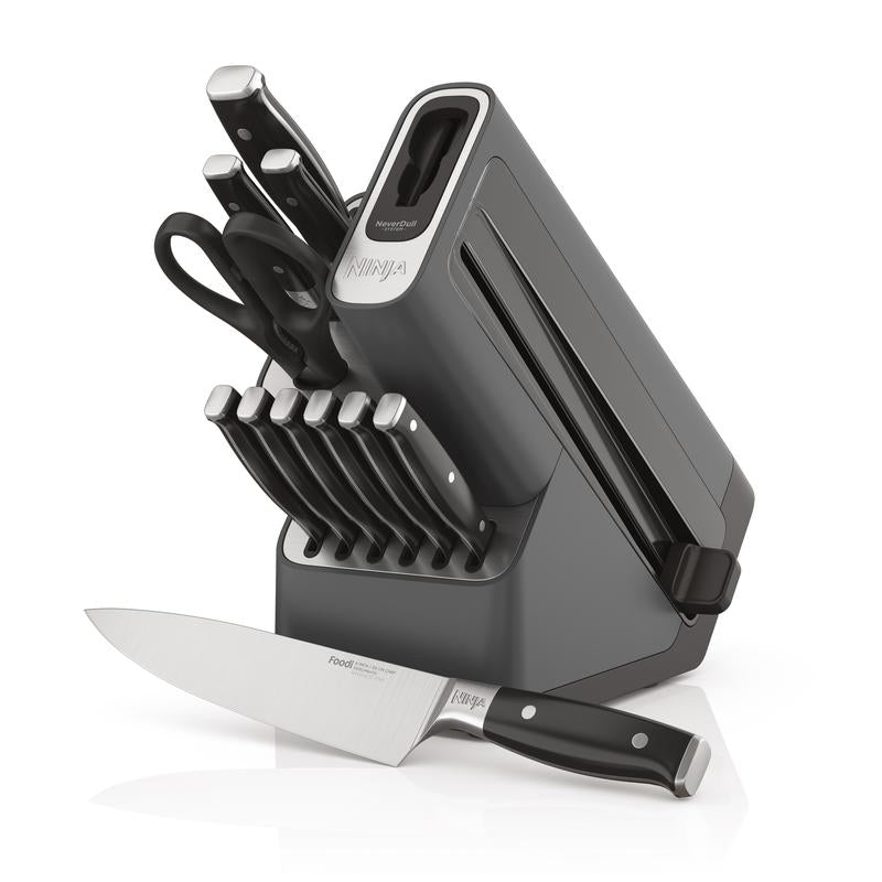 Foodi NeverDull Premium 12-Piece German Stainless Steel Knife System with Built-in Sharpener K32012 Kitchen Cutting