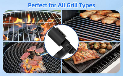 Electric BBQ Grill Brush Cordless and Rechargeable Stainless Steel Bristles,Two Replacement Cleaning Brushes,Adjustable Angle, Wire Brushes for Cleaning Rust, Grill, Dirt, Paint Removal, Welding