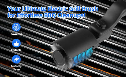 Electric BBQ Grill Brush Cordless and Rechargeable Stainless Steel Bristles,Two Replacement Cleaning Brushes,Adjustable Angle, Wire Brushes for Cleaning Rust, Grill, Dirt, Paint Removal, Welding