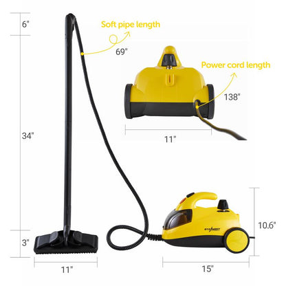 steam cleaner&mop 37-in-1, father's day gift, 302 °F steam temperature&66 Psi pressure, 72 Oz tank capacity, chemical-free deep cleaning for car, kitchen, bathroom, multi-purpose deep cleaning, eliminating grime&grease, sanitization, degreaser