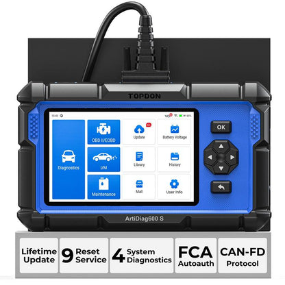 [FallFreshness] AD600S OBD2 Scanner Car Diagnostic Scan Tool for ABS/SRS/AT/Engine, 9 Reset Services, Free Lifetime Upgrade Auto Vehicle