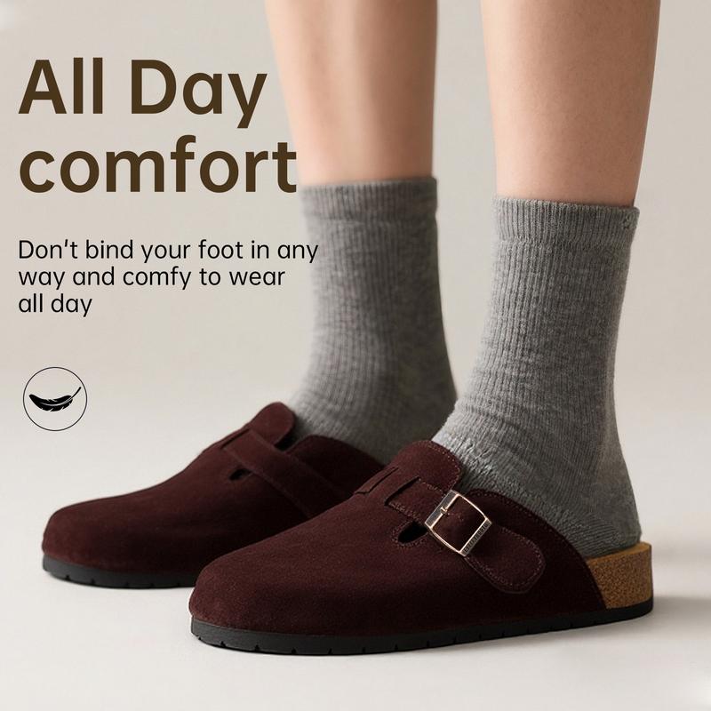 Women Men Round Toe Cork Footbed Clogs Potato Shoes Slide Outdoor Gym Shoes with Arch Support Flat Buckle Clogs Retro Fashion Walking Shoes Slippers 【PLS SIZE UP 】