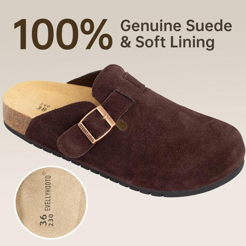 Women Men Round Toe Cork Footbed Clogs Potato Shoes Slide Outdoor Gym Shoes with Arch Support Flat Buckle Clogs Retro Fashion Walking Shoes Slippers 【PLS SIZE UP 】