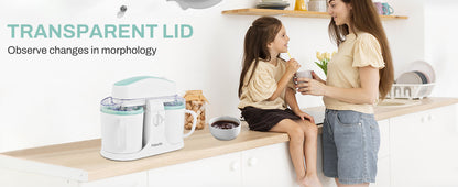 Ice Cream Maker Machine for Home Use, with Two Ice Cream Bowls,Simple Operation and Easy to Clean,White Green