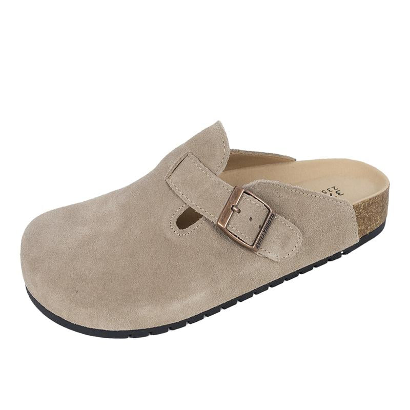 Women Men Round Toe Cork Footbed Clogs Potato Shoes Slide Outdoor Gym Shoes with Arch Support Flat Buckle Clogs Retro Fashion Walking Shoes Slippers 【PLS SIZE UP 】