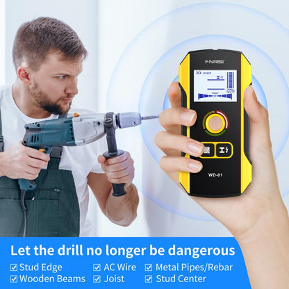 WD-01 Metal Detector Wall Scanner with Newly Designed Positioning Hole for AC Live Cable Wires Metal Wood Stud Find Hardware Home
