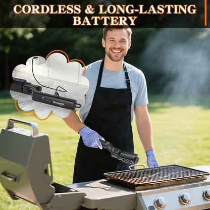 Electric BBQ Grill Brush Cordless and Rechargeable Stainless Steel Bristles,Two Replacement Cleaning Brushes,Adjustable Angle, Wire Brushes for Cleaning Rust, Grill, Dirt, Paint Removal, Welding