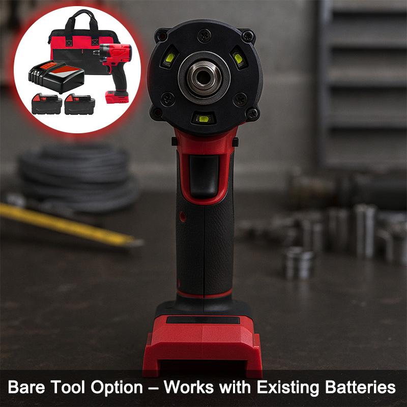 3-in-1 Cordless Impact Wrench - 1/2" Drive, Compatible with M18 Batteries, 4500 RPM Brushless Motor, Red and Black