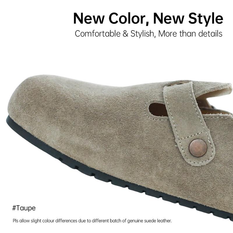 Women Men Round Toe Cork Footbed Clogs Potato Shoes Slide Outdoor Gym Shoes with Arch Support Flat Buckle Clogs Retro Fashion Walking Shoes Slippers 【PLS SIZE UP 】