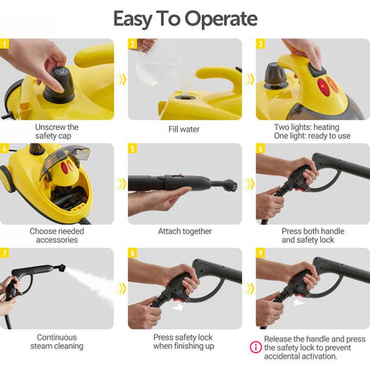 steam cleaner&mop 37-in-1, father's day gift, 302 °F steam temperature&66 Psi pressure, 72 Oz tank capacity, chemical-free deep cleaning for car, kitchen, bathroom, multi-purpose deep cleaning, eliminating grime&grease, sanitization, degreaser