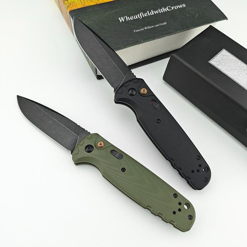4300BK-02 CLA Utility Button Lock Folding Knife D2 Battlewash Blade G10 Handle Multifunctional Cutlery Tool for Outdoor Fishing Camping EDC