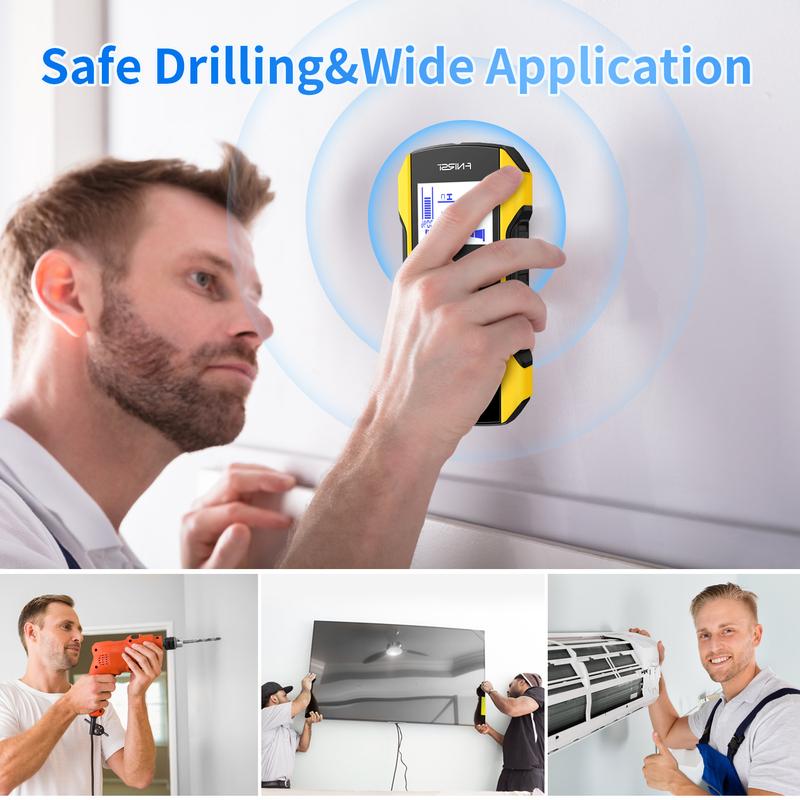WD-01 Metal Detector Wall Scanner with Newly Designed Positioning Hole for AC Live Cable Wires Metal Wood Stud Find Hardware Home
