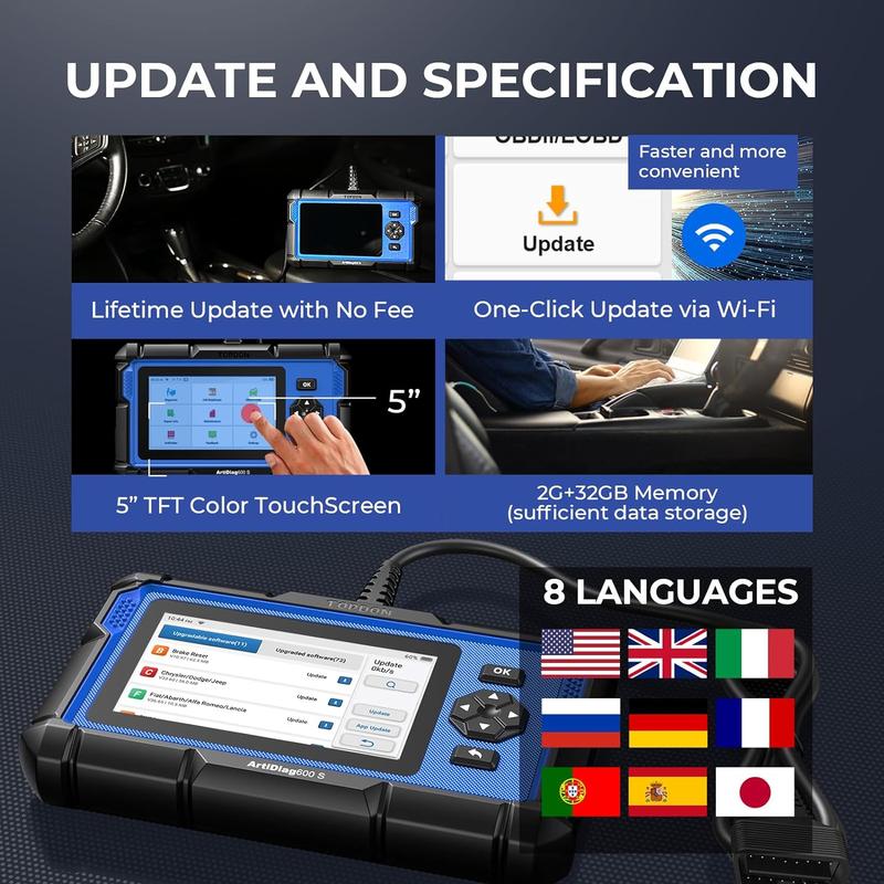 [FallFreshness] AD600S OBD2 Scanner Car Diagnostic Scan Tool for ABS/SRS/AT/Engine, 9 Reset Services, Free Lifetime Upgrade Auto Vehicle