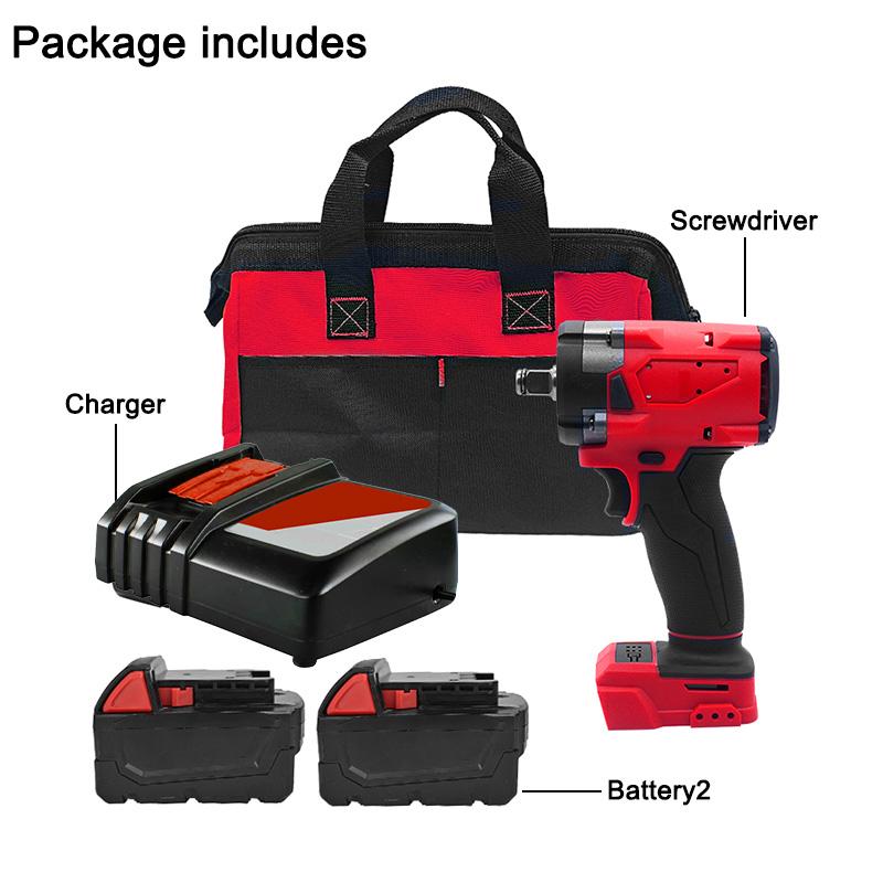 3-in-1 Cordless Impact Wrench - 1/2" Drive, Compatible with M18 Batteries, 4500 RPM Brushless Motor, Red and Black
