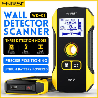 WD-01 Metal Detector Wall Scanner with Newly Designed Positioning Hole for AC Live Cable Wires Metal Wood Stud Find Hardware Home