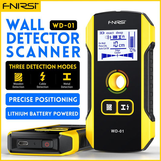 WD-01 Metal Detector Wall Scanner with Newly Designed Positioning Hole for AC Live Cable Wires Metal Wood Stud Find Hardware Home