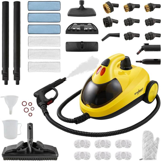 steam cleaner&mop 37-in-1, father's day gift, 302 °F steam temperature&66 Psi pressure, 72 Oz tank capacity, chemical-free deep cleaning for car, kitchen, bathroom, multi-purpose deep cleaning, eliminating grime&grease, sanitization, degreaser