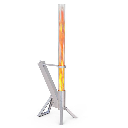 Pellet Torch Patio Heater – Portable Outdoor Fire Pit with Glass Tube, Wood Pellet Flame for Cozy Nights